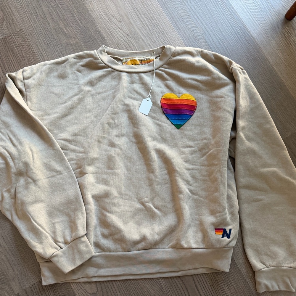 Aviator Nation Sweatshirt with Rainbow Heart S